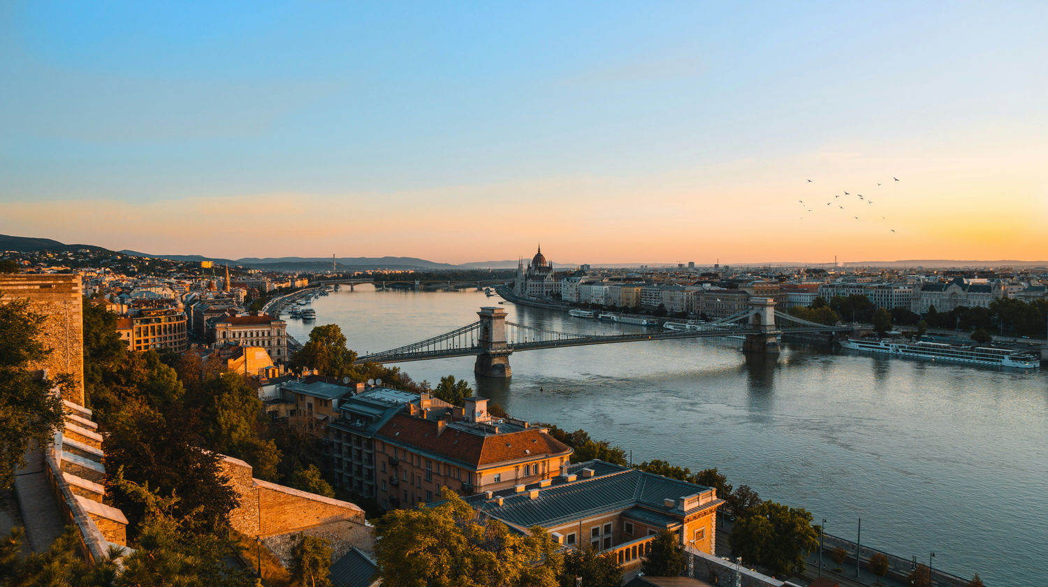 Ponte Széchenyi Chain sobre o Rio Danúbio, Budapeste