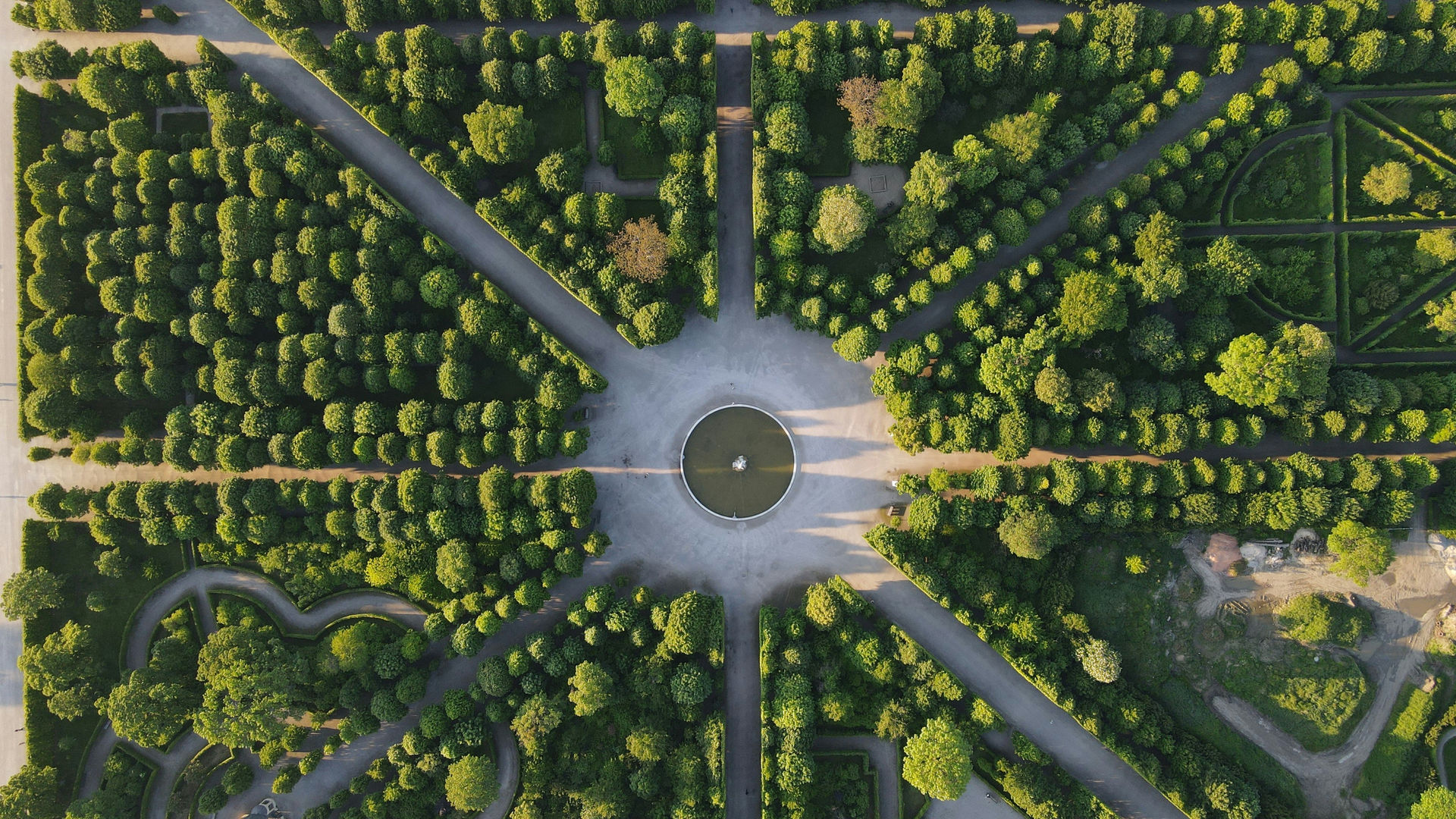 Vista aérea dos jardins do Palácio de Schönbrunn, Viena
