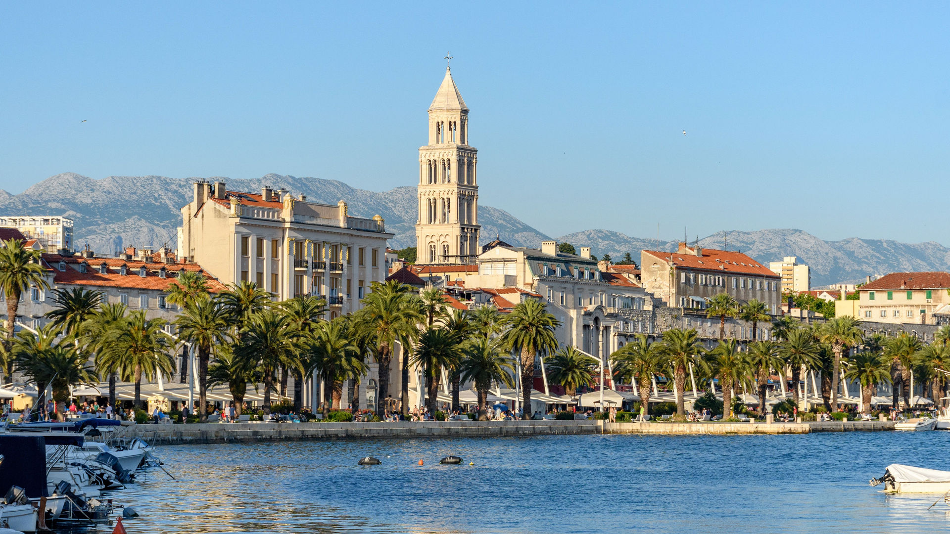 Riva Promenade e o Palácio de Diocleciano, Split