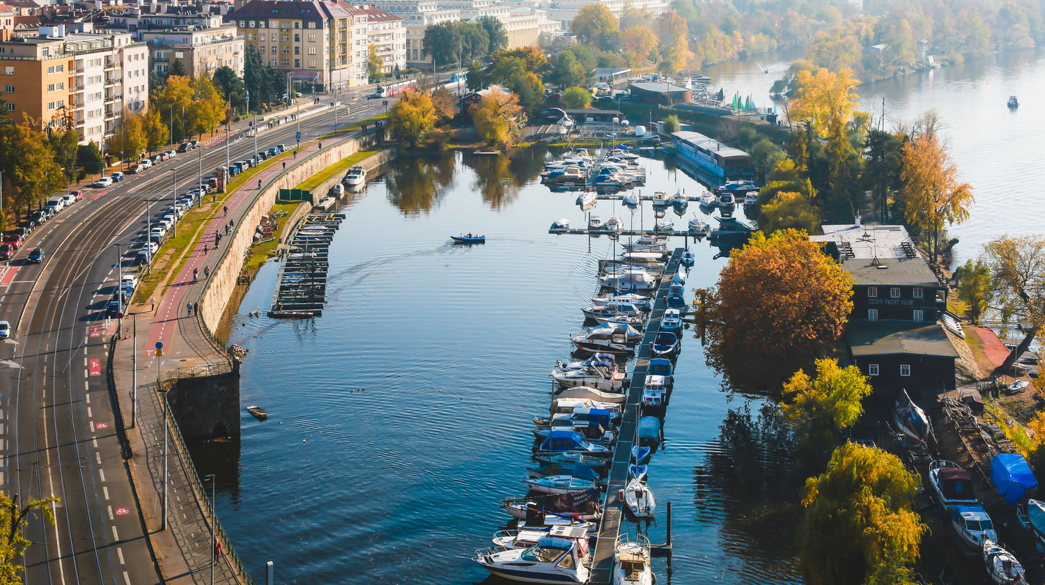 Vista aérea do rio Vltava