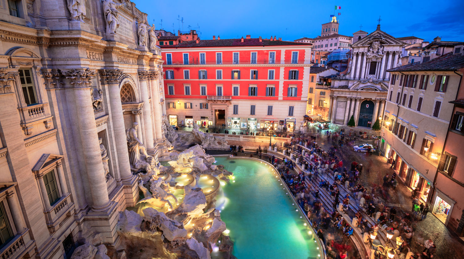 Fonte de Trevi em Roma, Itália