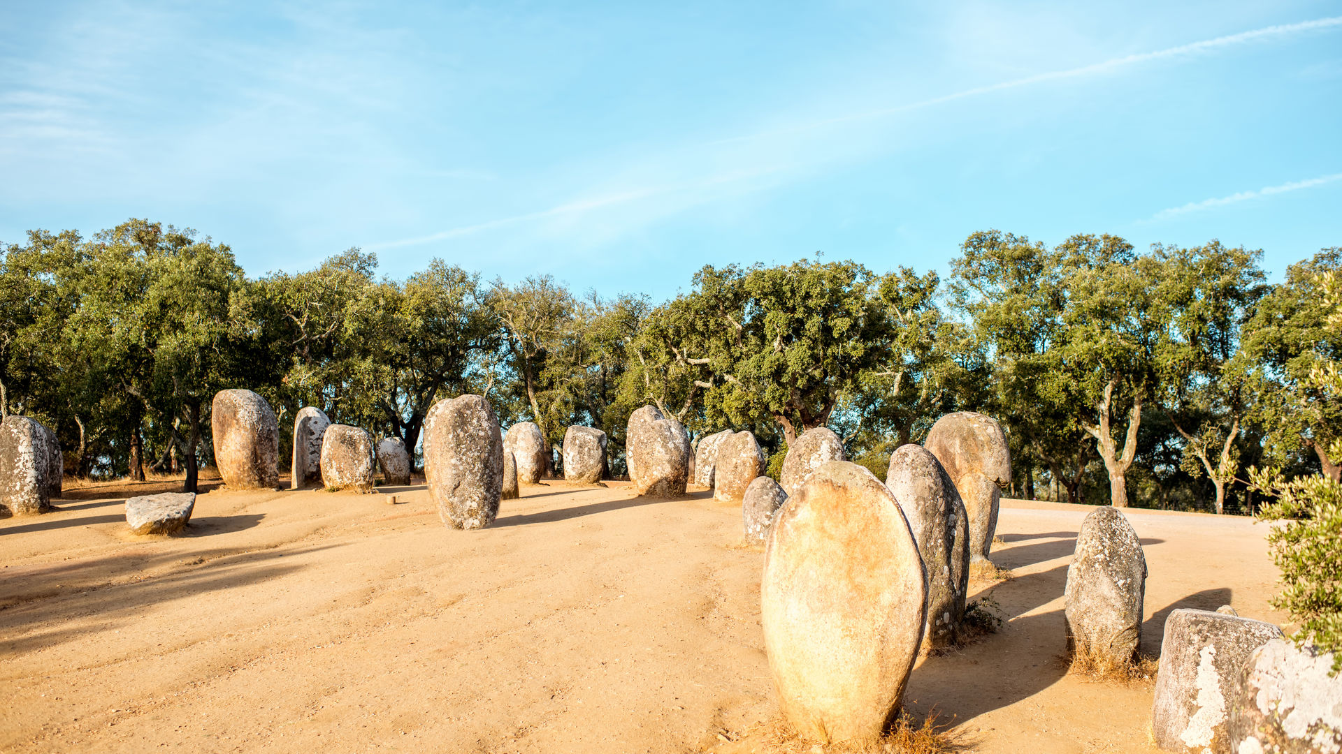 Prehistoric Almendres Cromlech Menhirs, Évora