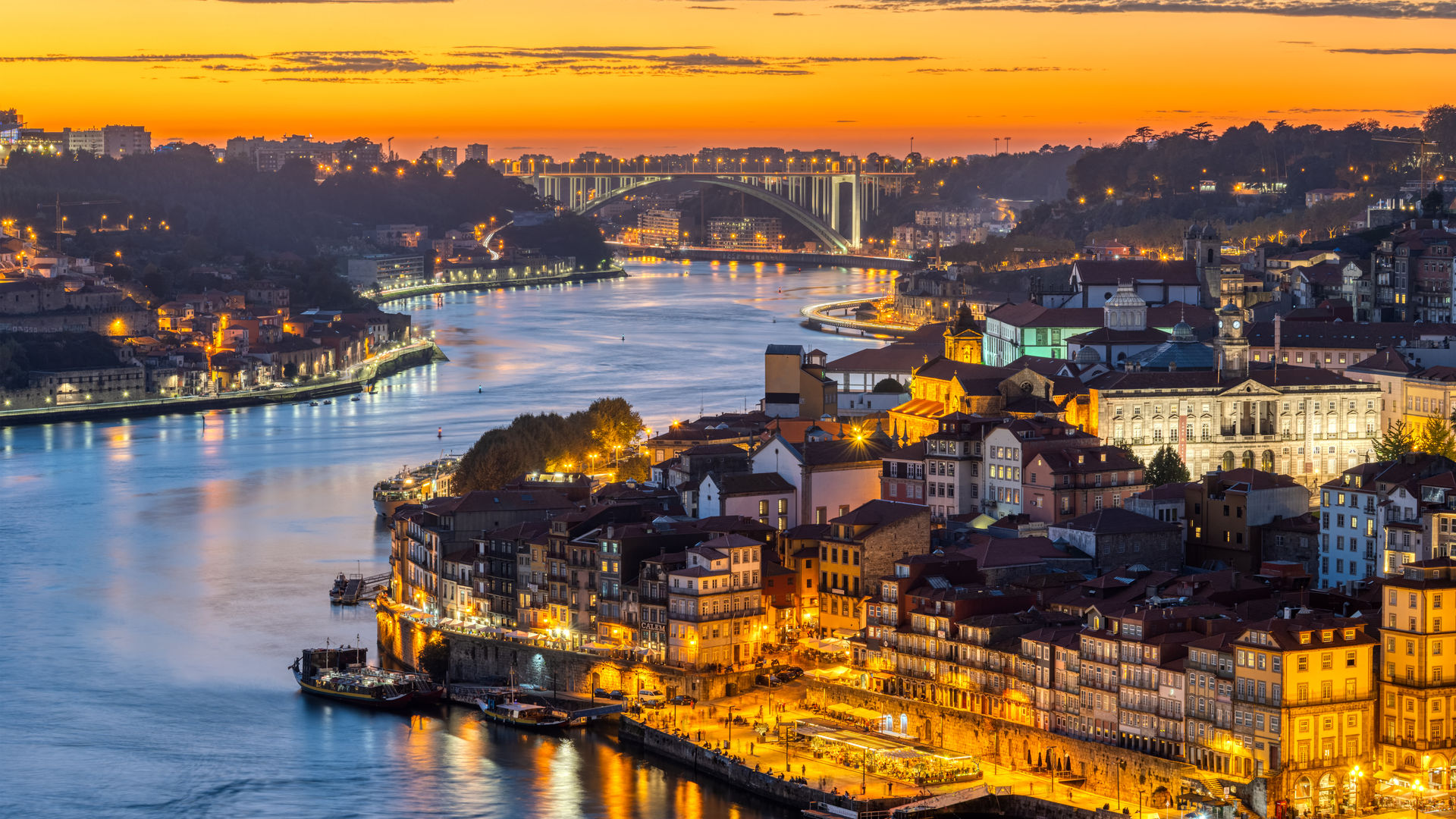 Sunset Over Porto and Vila Nova de Gaia