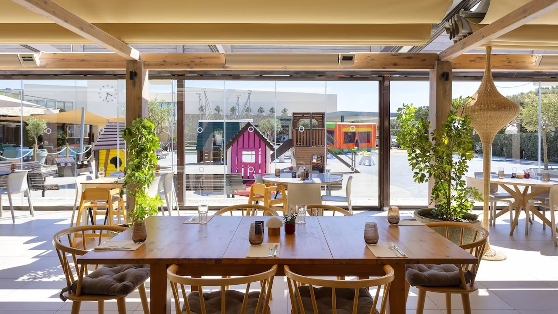Restaurant Terrace Overlooking Kids Park at Martinhal Sagres Resort