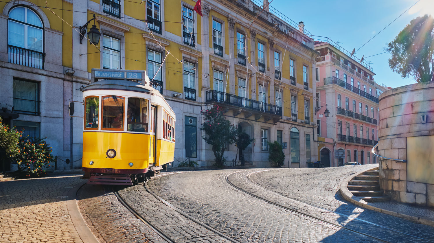 Historic Tram, Lisbon, Portugal