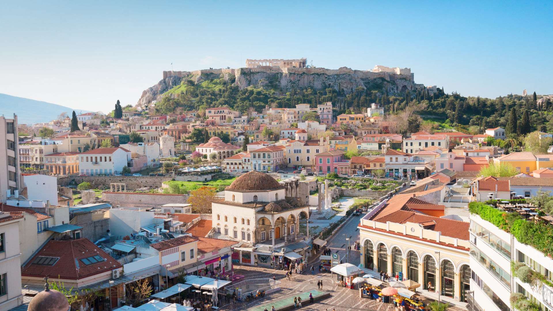 Vibrant Views from Monastiraki Square, Athens, Greece