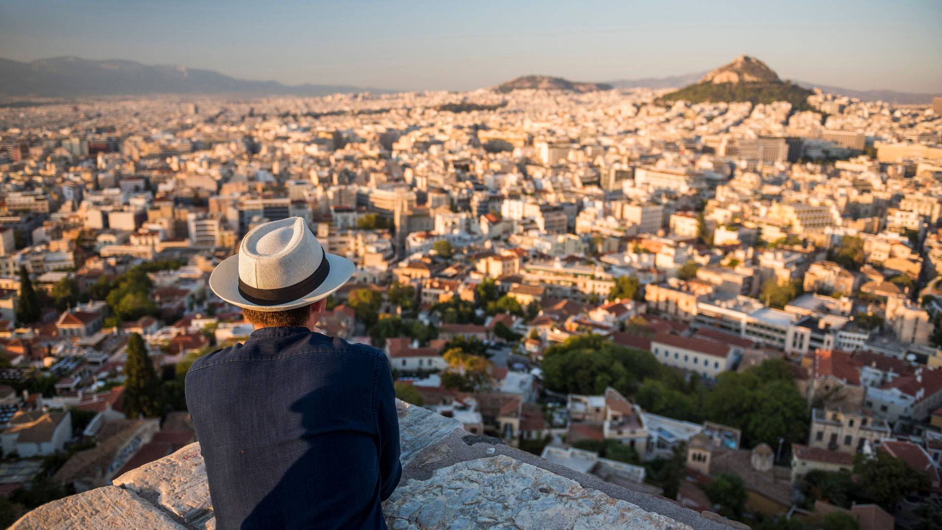 Taking in the Sunset from Mount Lycabettus, Athens, Greece