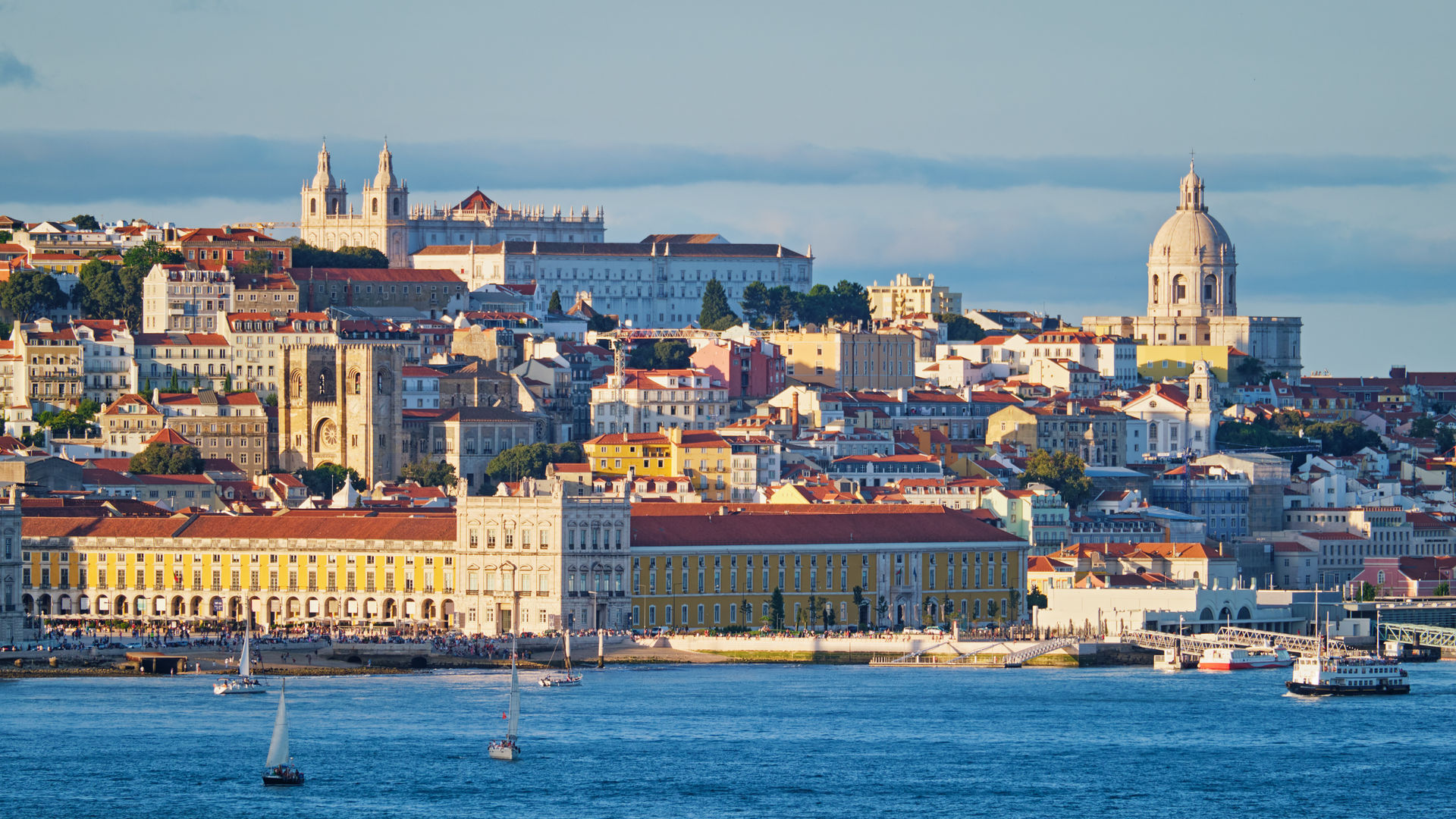 Sweeping Views Over Alfama and the City Center, Lisbon, Portugal