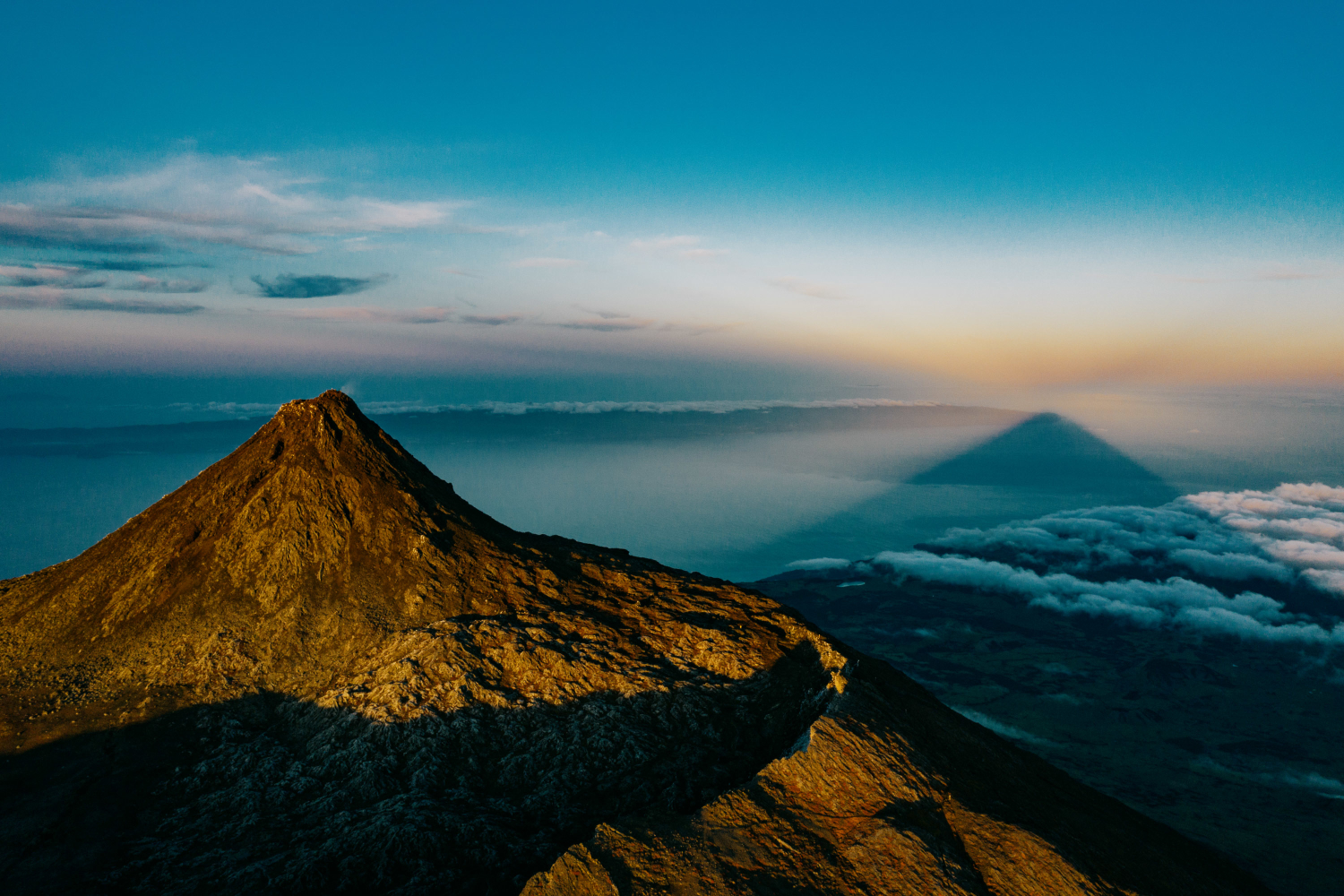 View of Pico Mountain from a nearby volcanic ridge