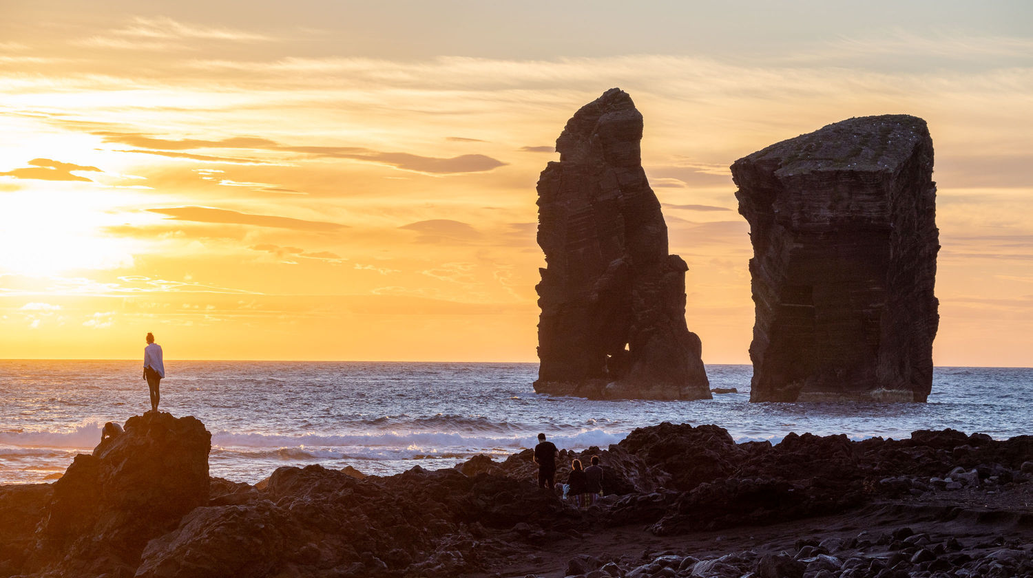 Sunset Silhouettes at Mosteiros Beach