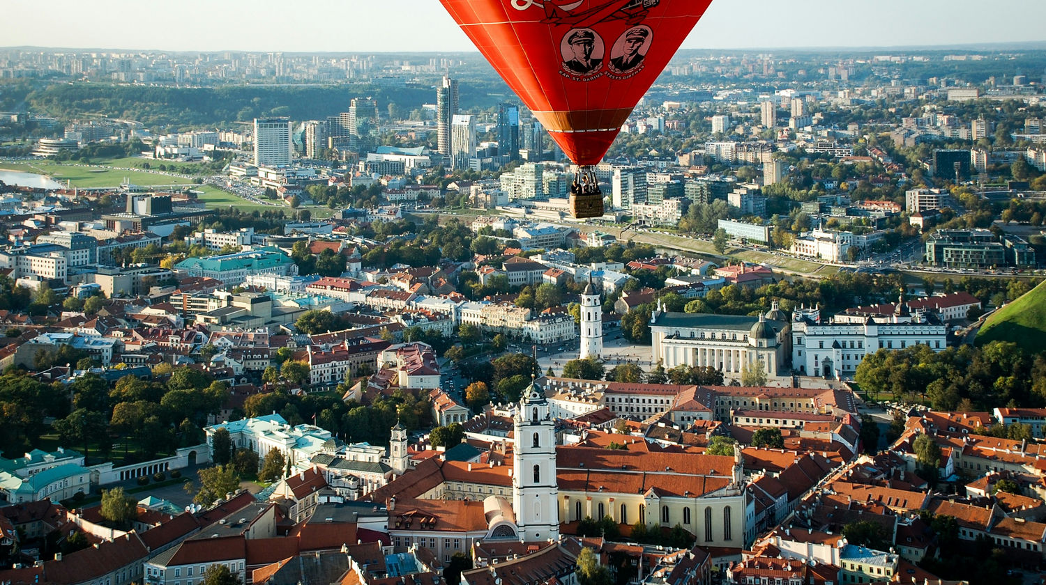Hot Air Balloon Over Vilnius, Vilnius, Lithuania