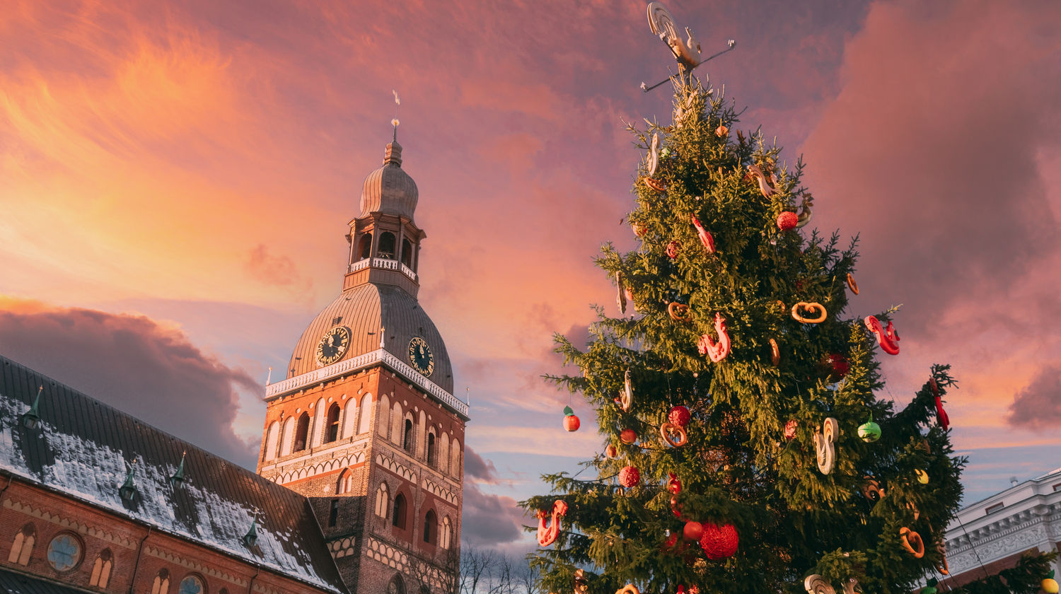 St. Peter's Church at Christmas, Riga, Latvia