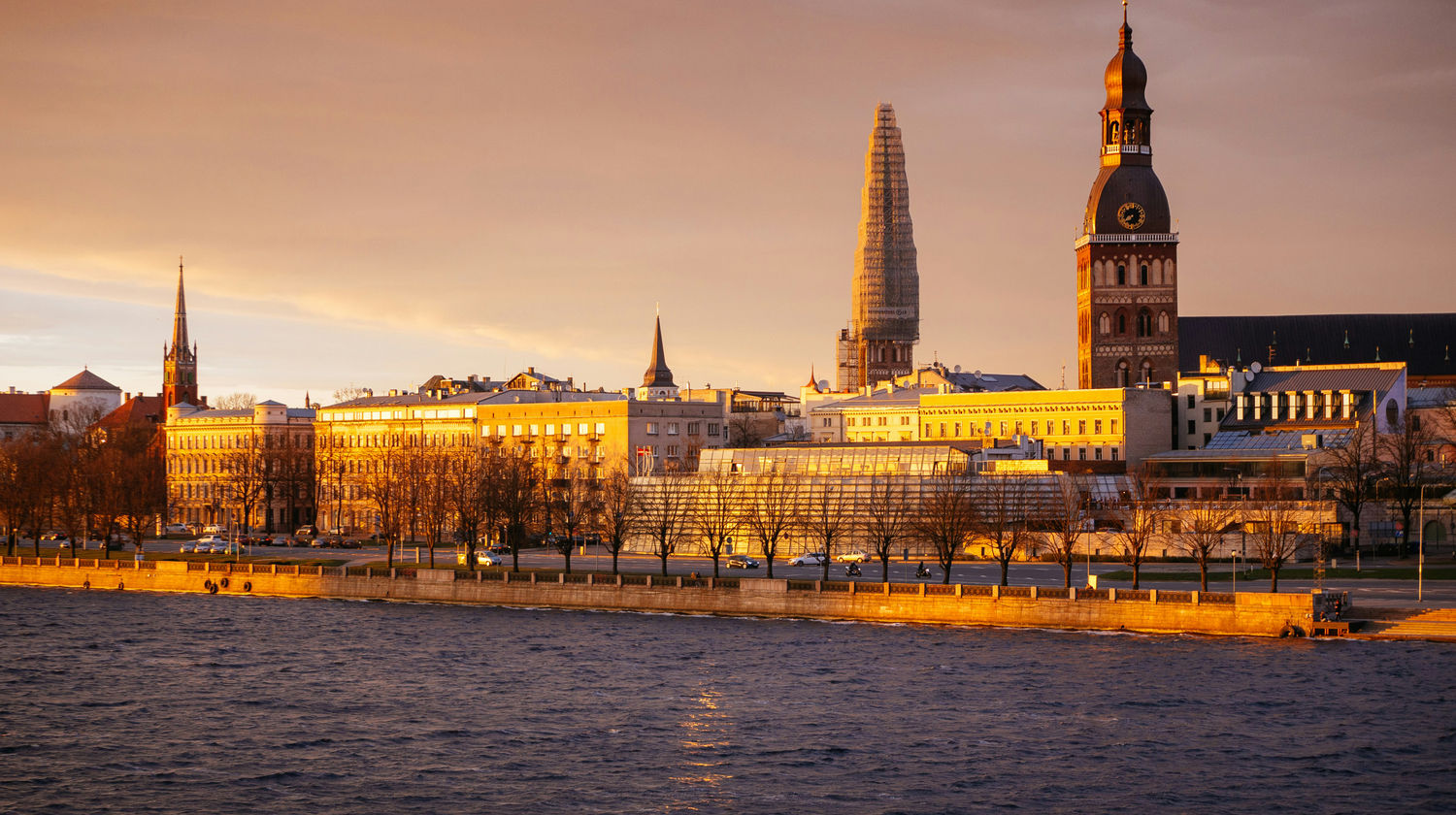 Riga Riverfront at Sunset, Riga, Latvia
