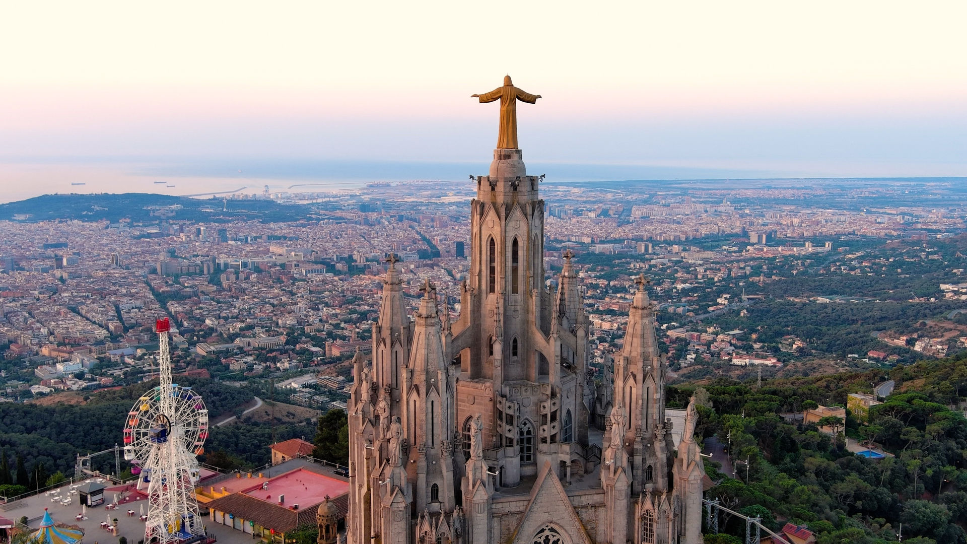 Expiatory Church of the Sacred Heart of Jesus on Tibidabo mountain in Barcelona, ​​Catalonia, Spain