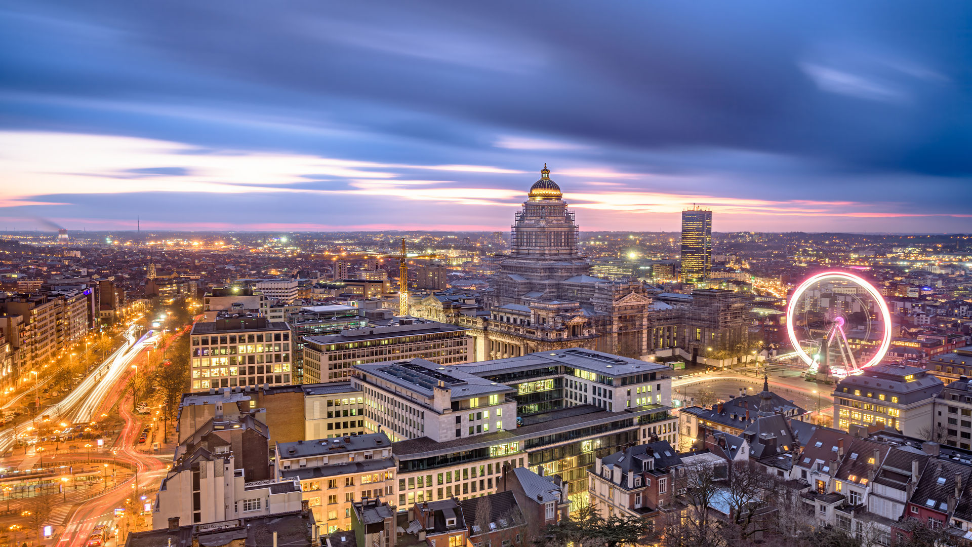 Cityscape of Brussels, Belgium, at the Palais de Justice