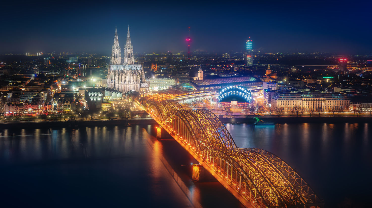 Cologne Cathedral and Hohenzollern Bridge, Cologne, Germany