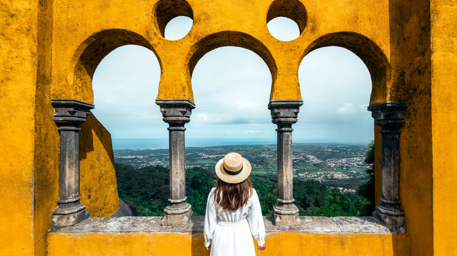 Framed by History: A Timeless View from Pena Palace in Sintra
