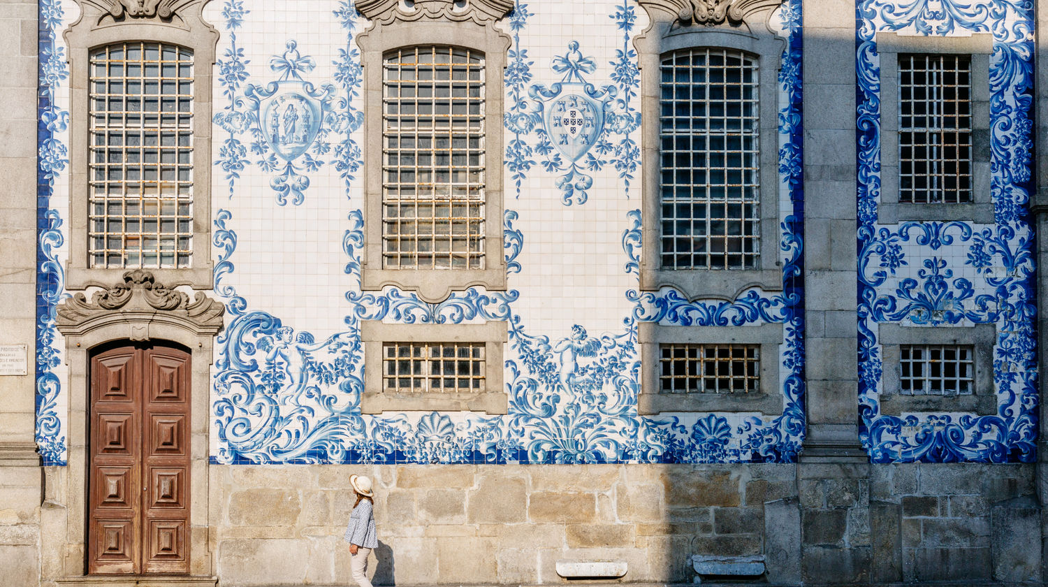 Porto’s iconic azulejo tiles at the Church of Saint Ildefonso.