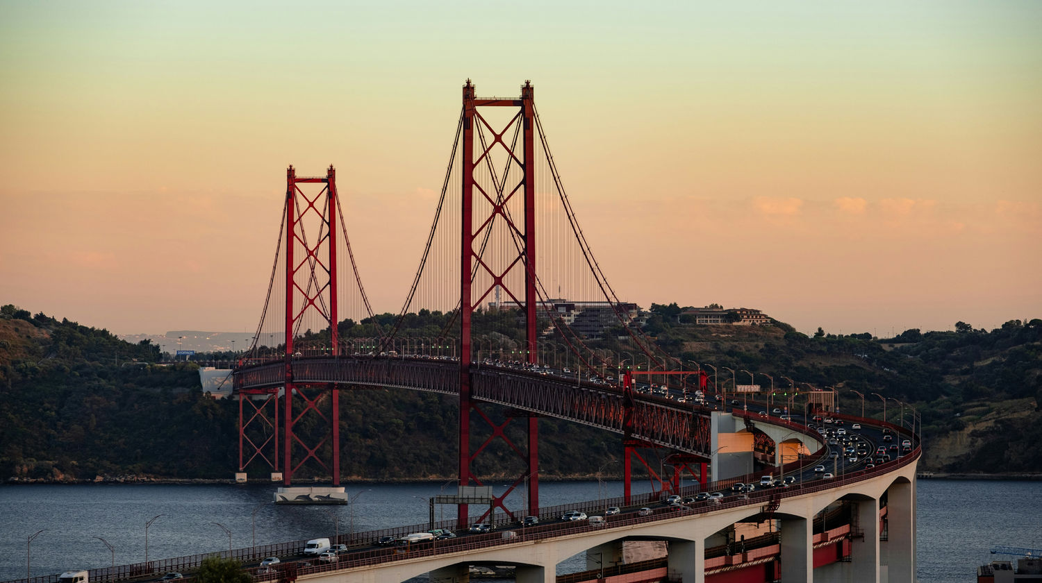 Sunset View of Lisbon’s 25 de Abril Bridge