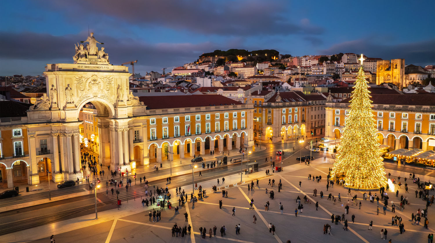 Christmas Lights at Praça do Comércio, Lisbon