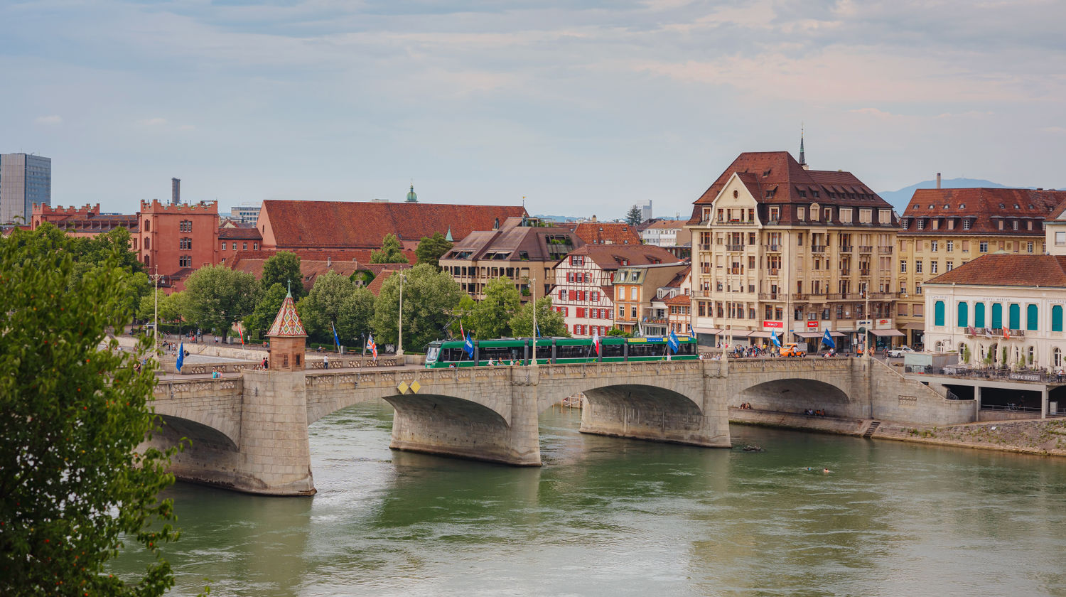 Middle Bridge Across the Rhine in Basel, Switzerland