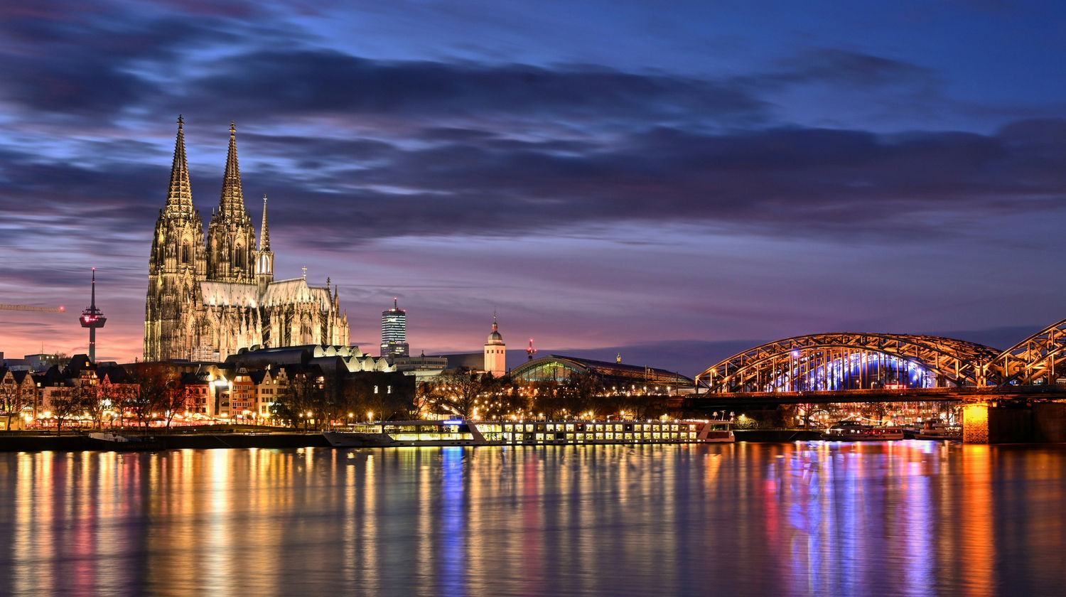 Cologne Cathedral and Rhine River, Cologne, Germany
