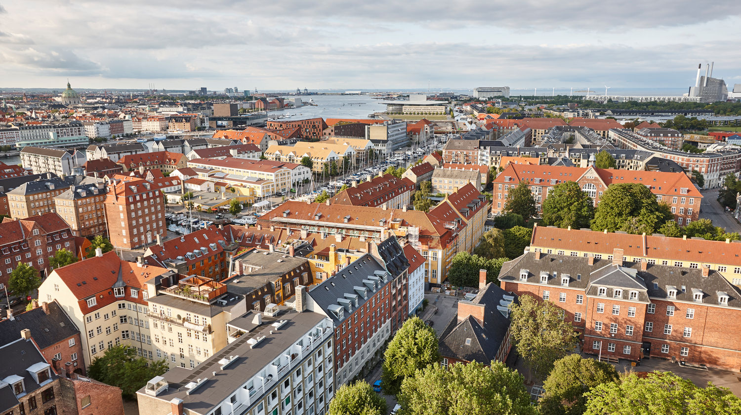 Copenhagen cityscape, traditional buildings and canal, Denmark