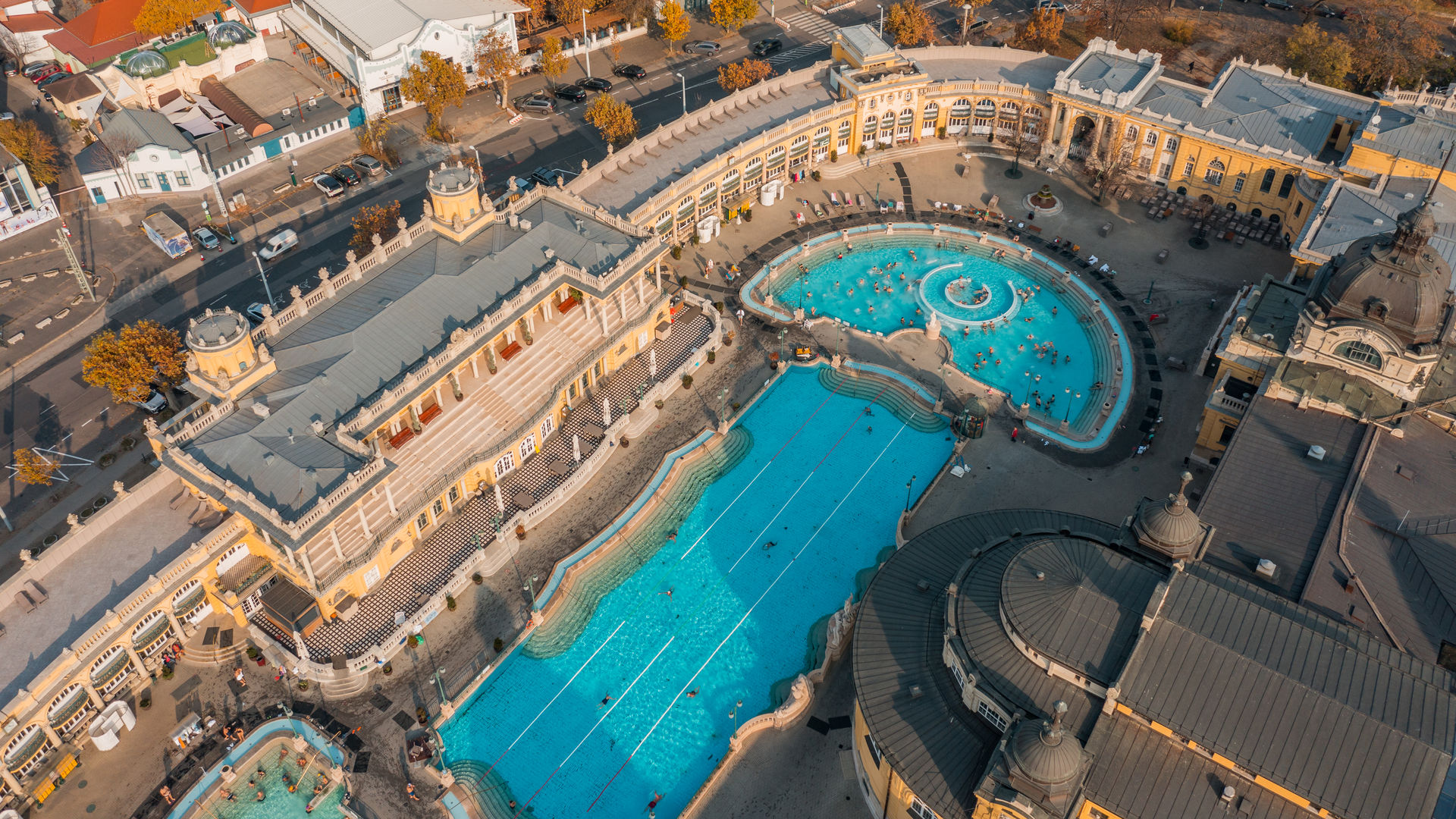 View of Szechenyi Thermal Baths, Budapest, Hungary