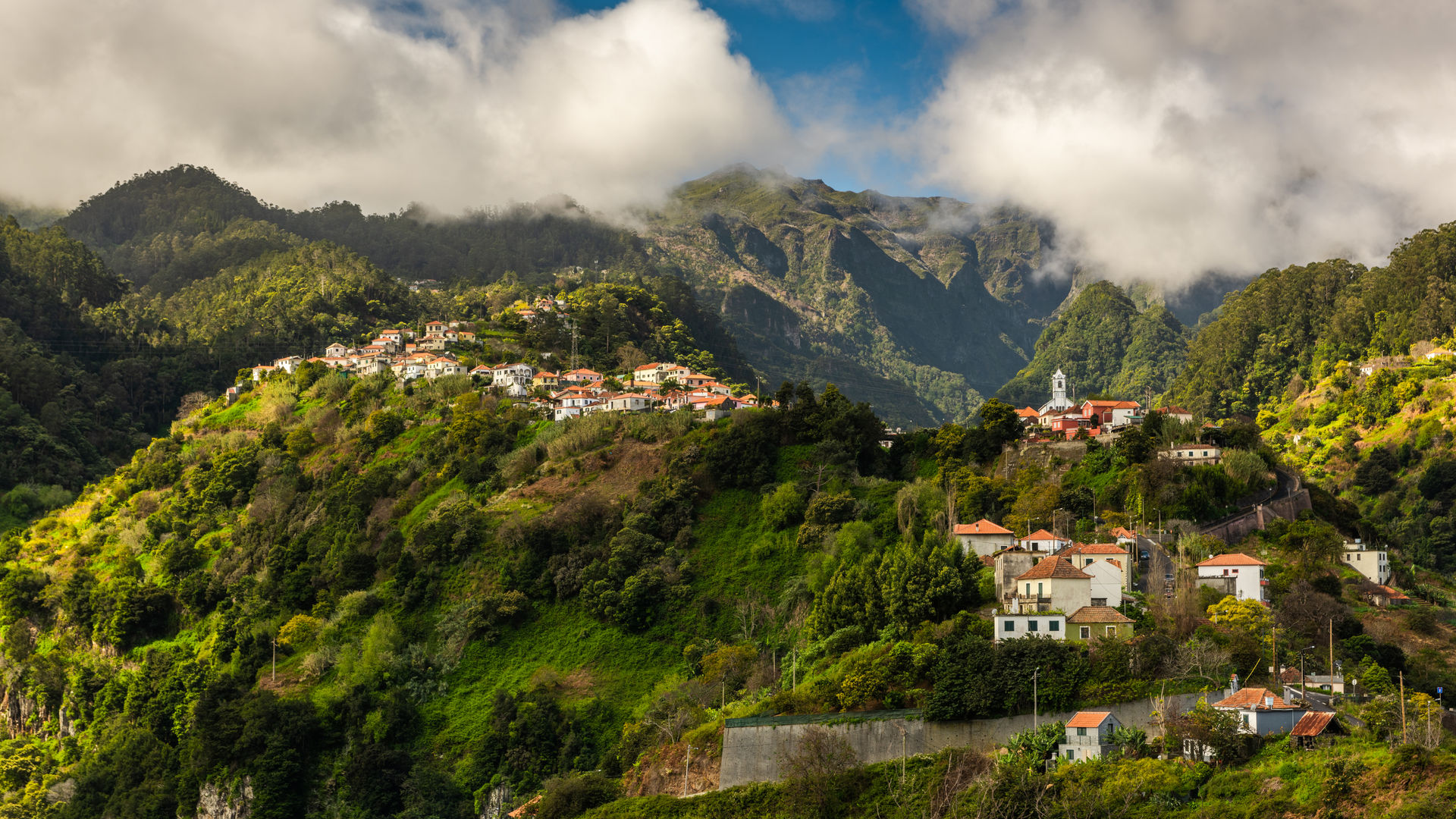 Hiking through terraced landscapes in Madeira