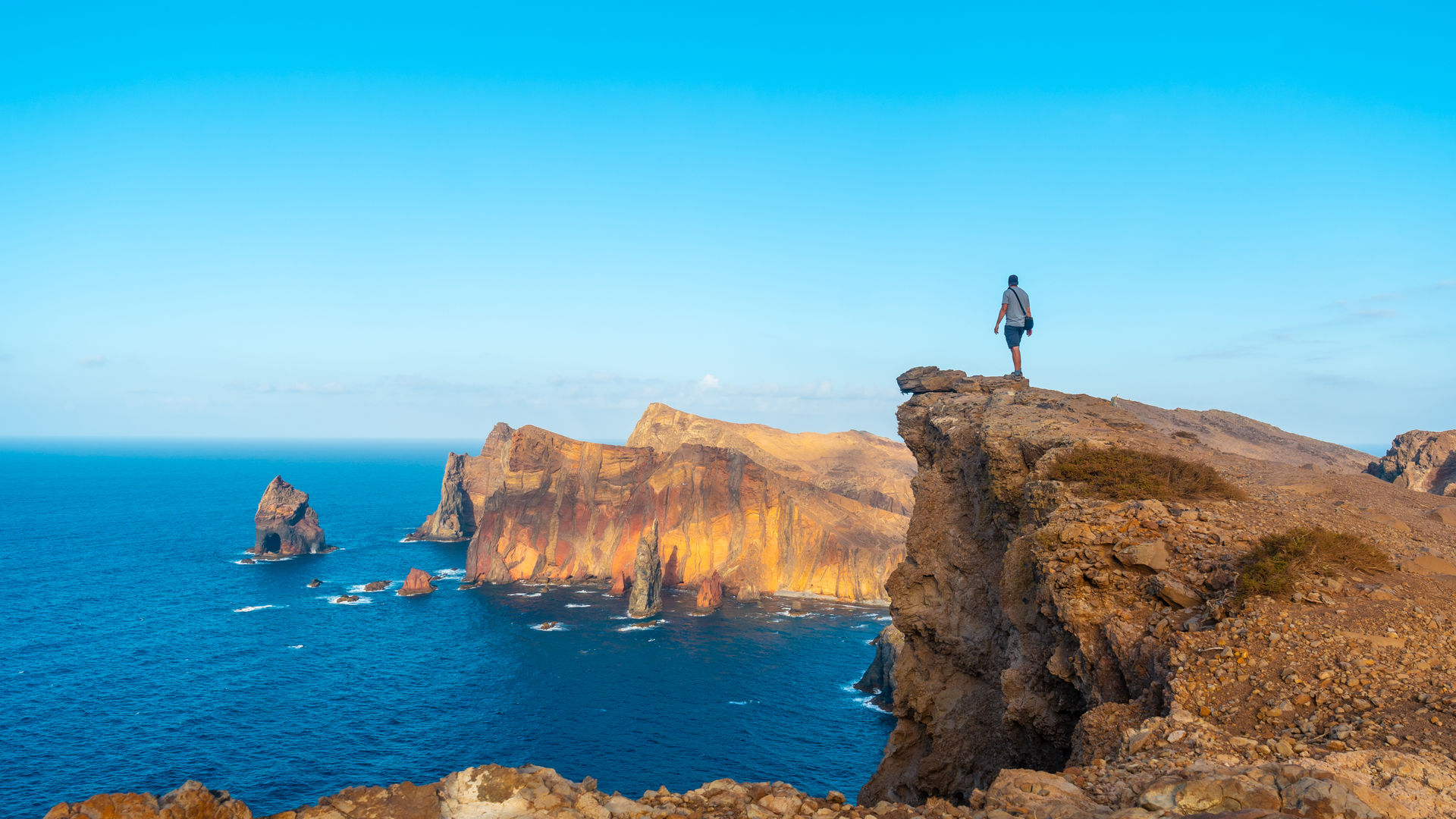 Coastal hiking with sweeping ocean views in Madeira
