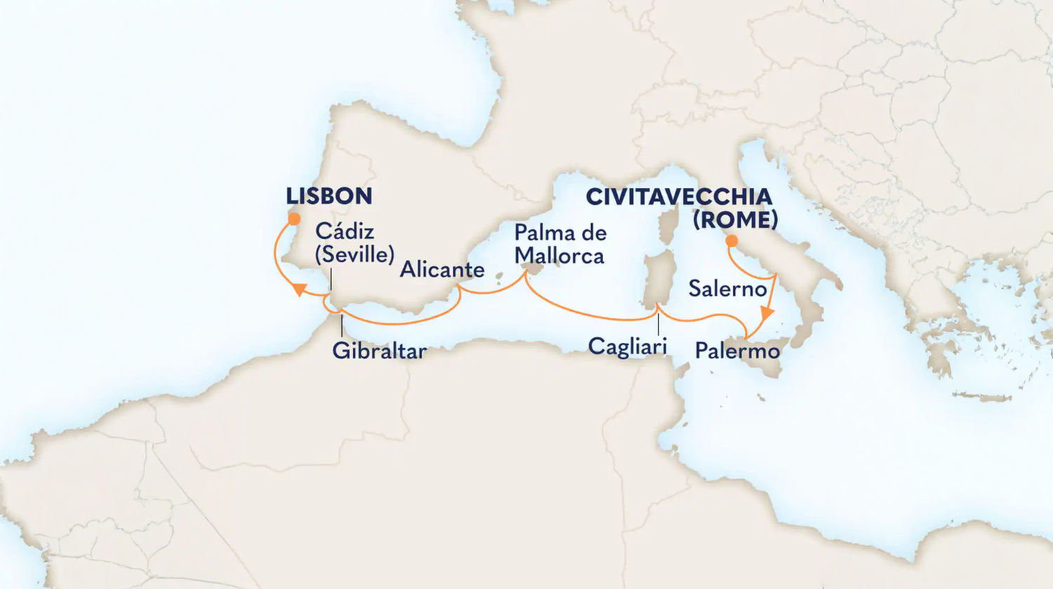 <p><strong>Cruise Departure from Civitavecchia (Rome)</strong></p>