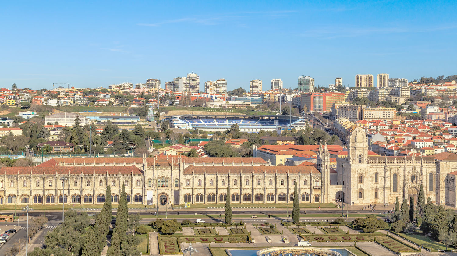 Jeronimos Monastery Aerial View, Belem, Lisbon, Portugal