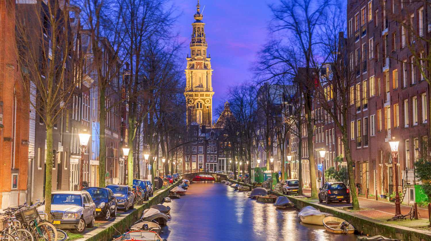 Zuiderkerk and Groenburgwal Canal, Amsterdam, Netherlands