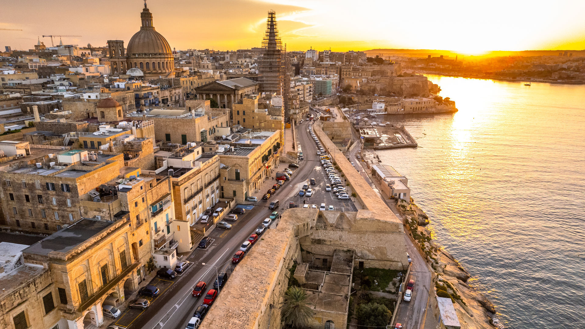 View of Valletta sunset, Malta