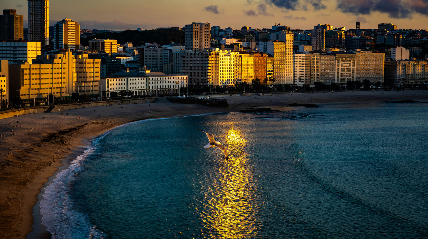 Riazor Beach, A Coruna, Spain