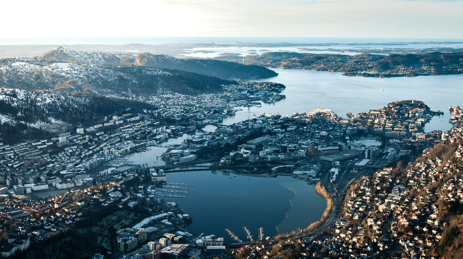 Central Bergen From Above, Bergen, Norway