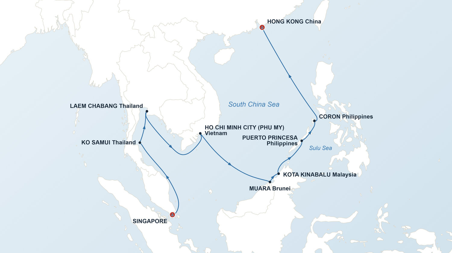 Norwegian Jade Itinerary Map