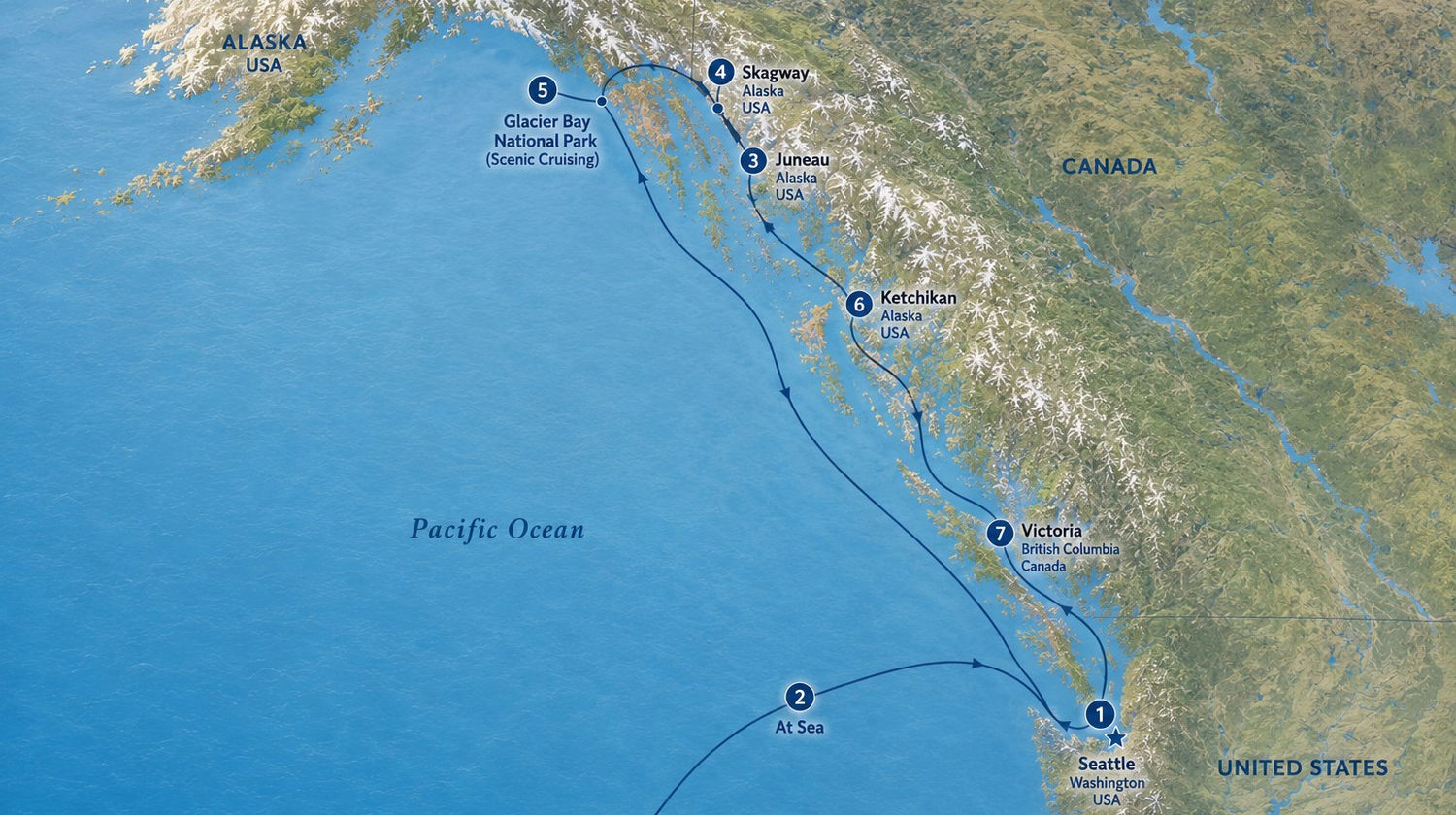 Alaska Cruise Itinerary Map