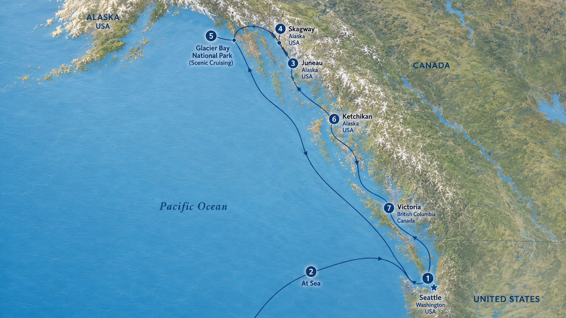 Alaska Cruise Itinerary Map
