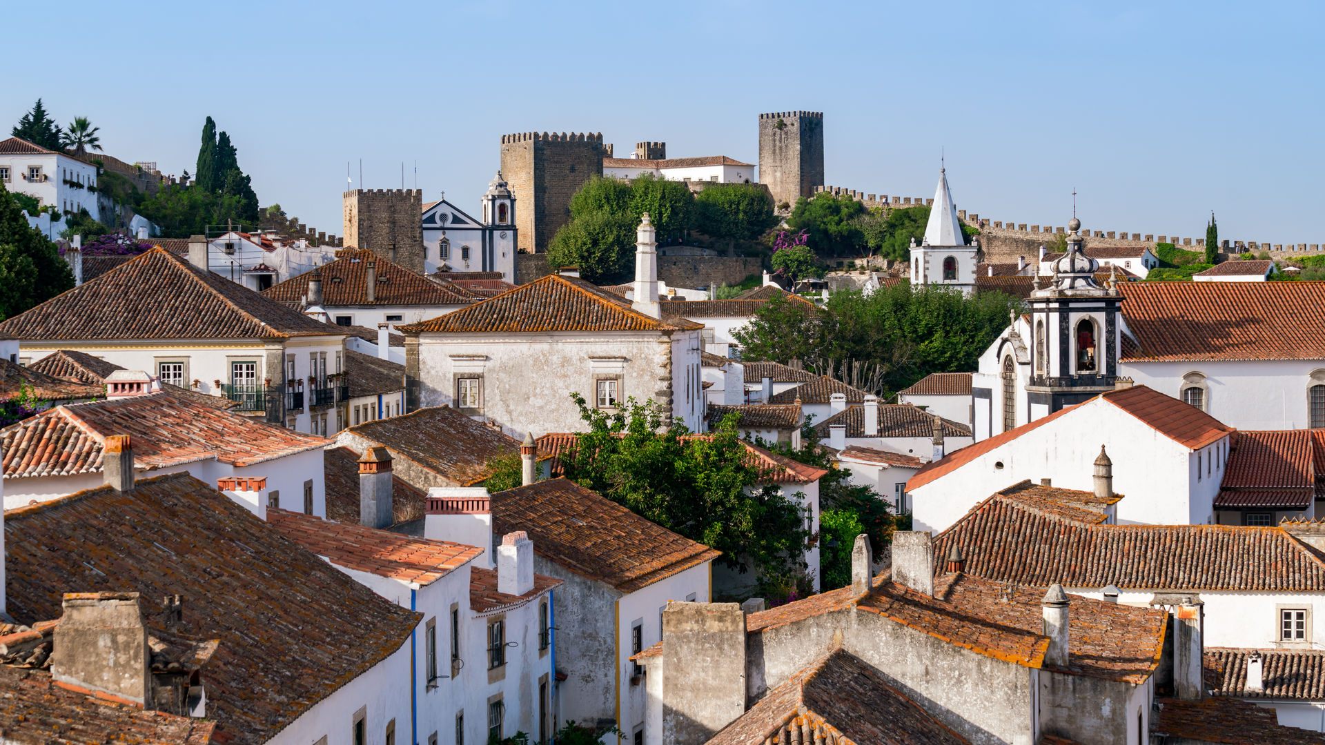 Óbidos Village – Panoramic View of a Walled Medieval Town in Portugal