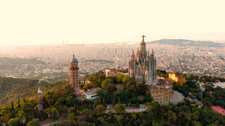 Majestic views from Tibidabo hill, Barcelona