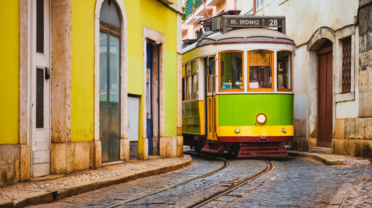 Famous Yellow Vintage Tram 28, Lisbon