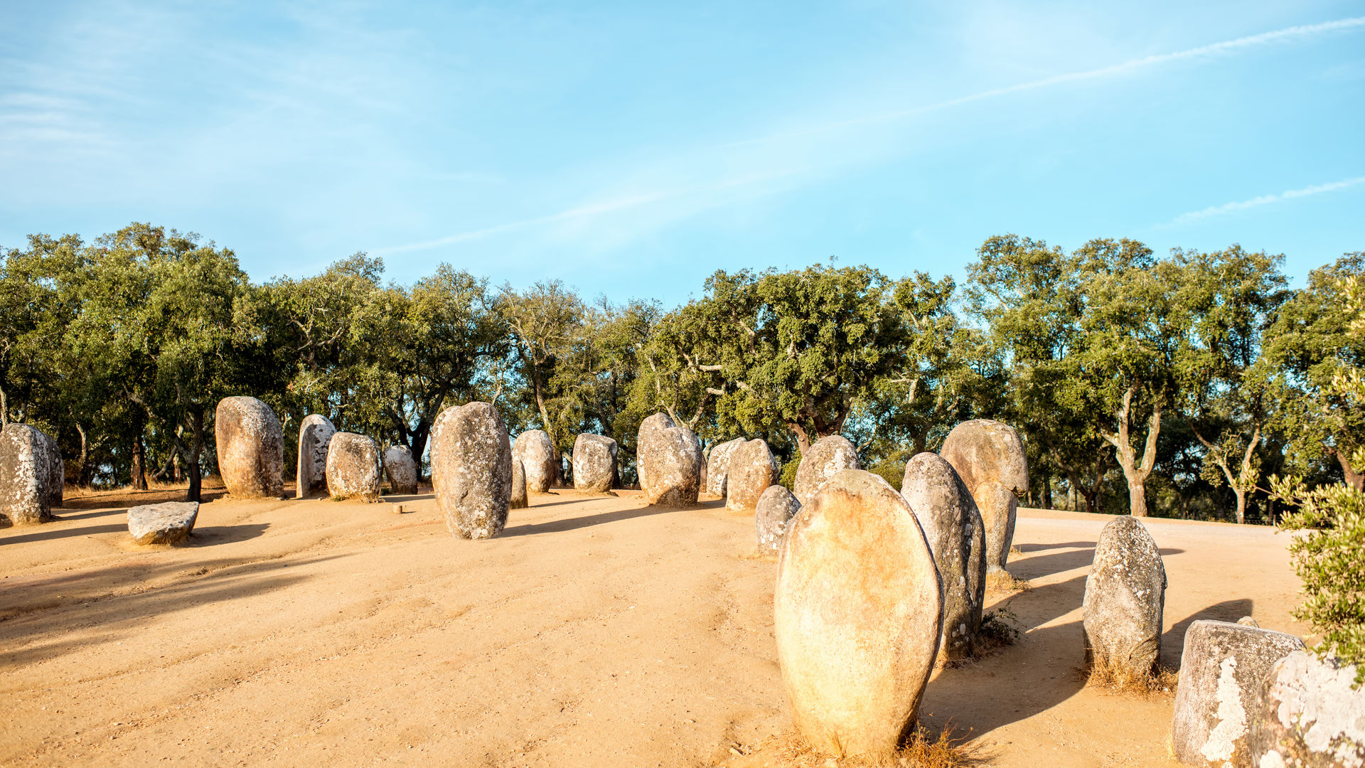 Almendres Cromlech near Évora, Portugal