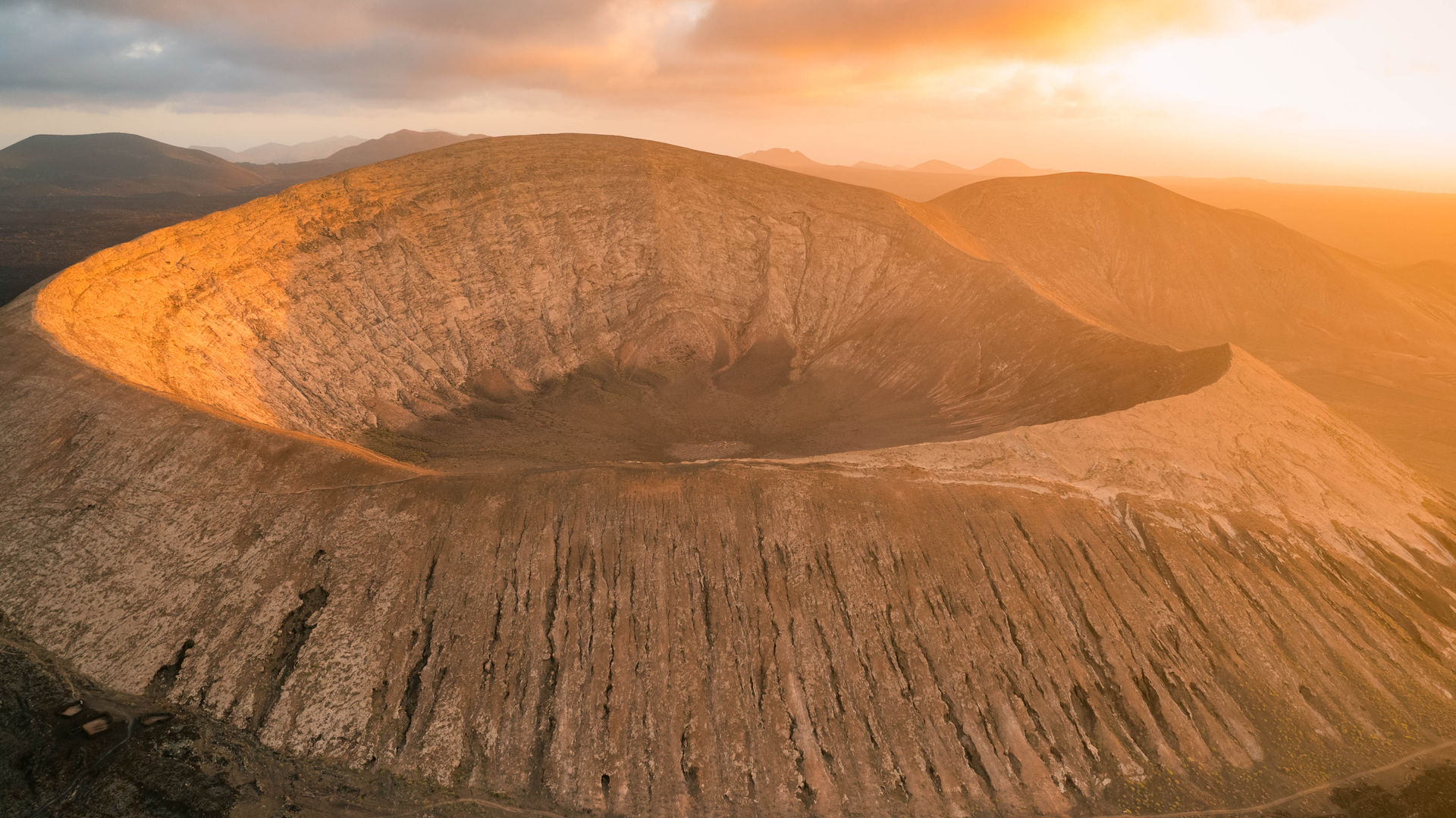 Caldera Blanca Volcanic Crater, Lanzarote, Canary Islands, Spain
