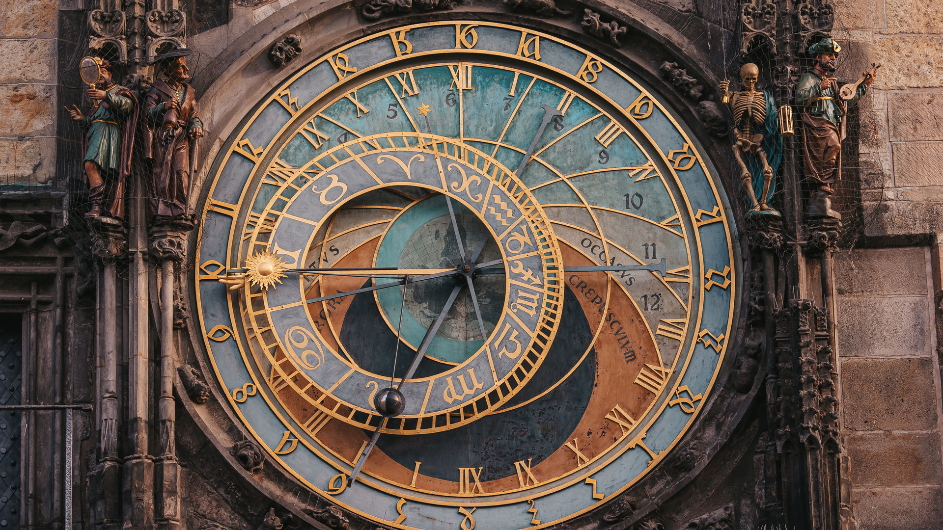 Astronomical clock in old town square in Prague, Czech Republic