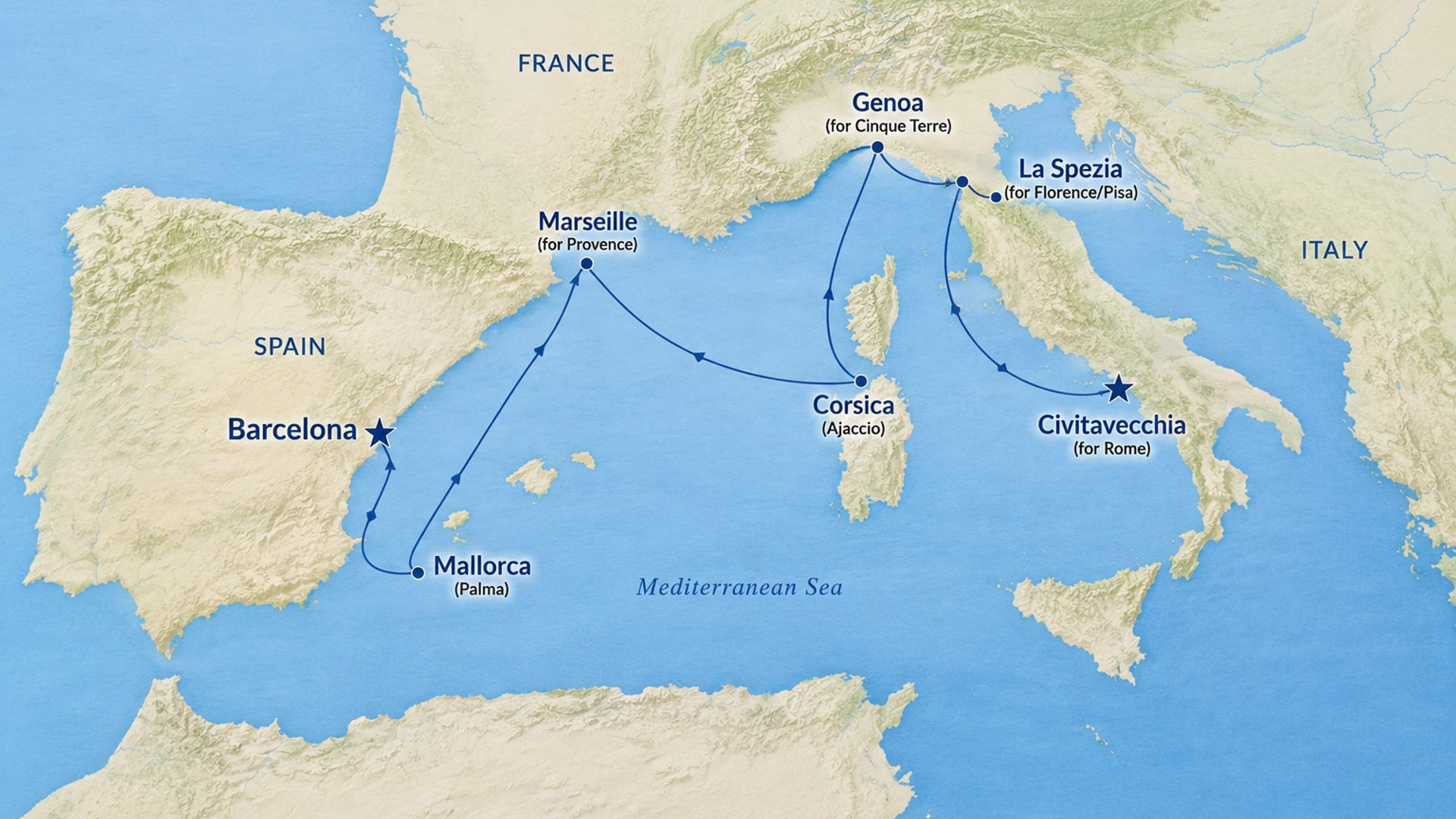 Western Mediterranean Cruise Itinerary