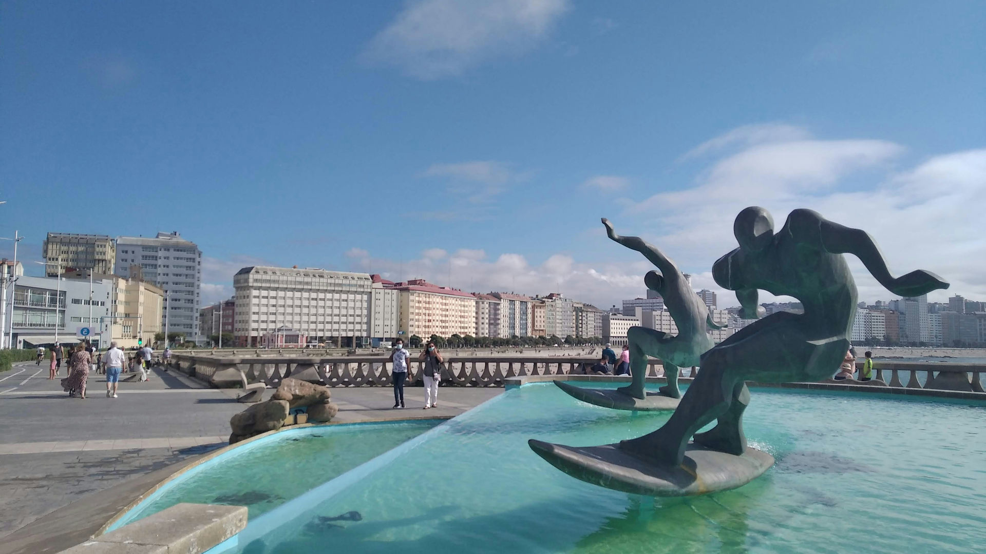 Riazor Beach Statue, La Coruna, Spain