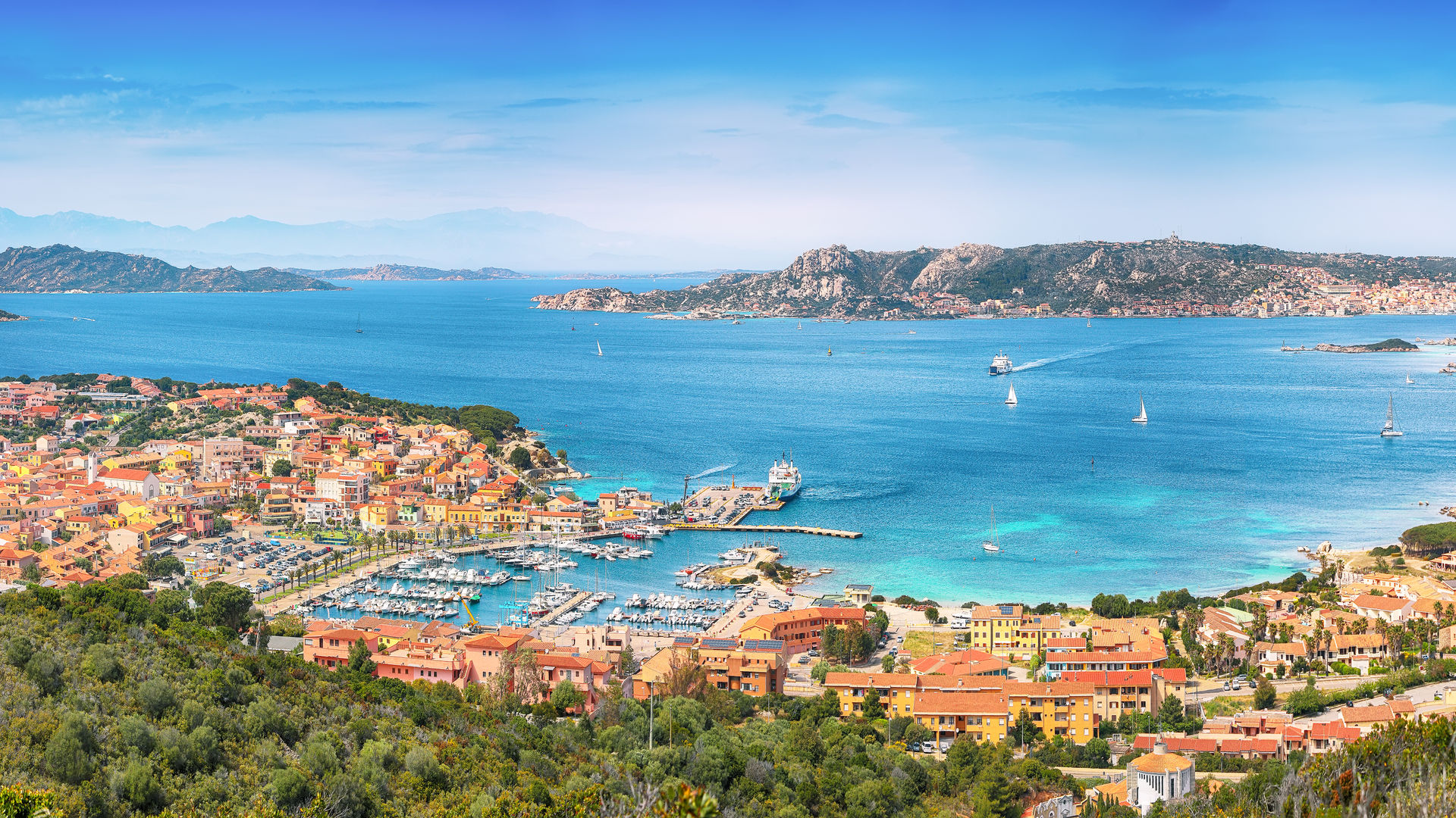 Port of Palau and Santo Stefano with the La Maddalena Islands.