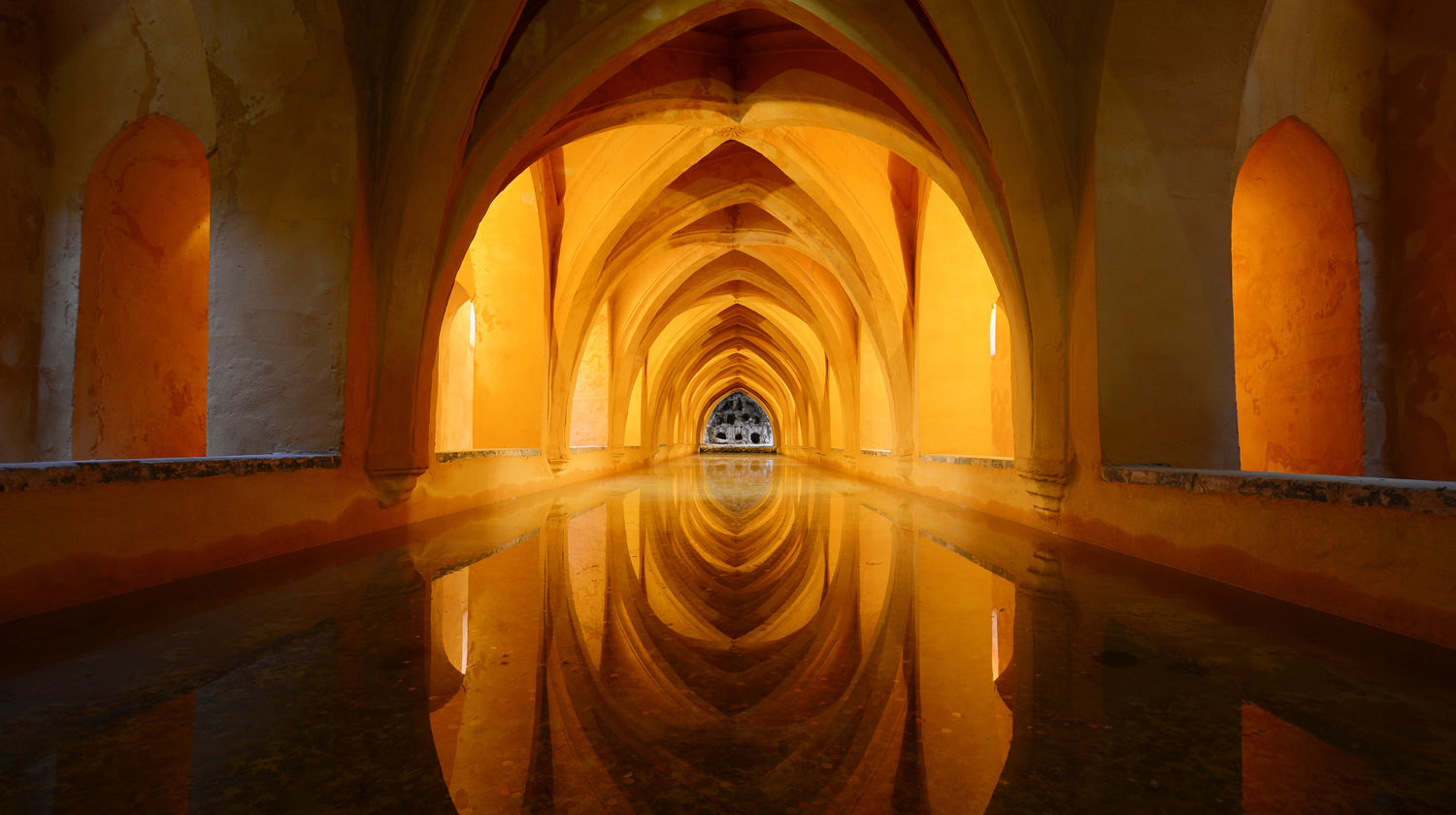 Bathroom in Royal Alcazar, Seville, Spain