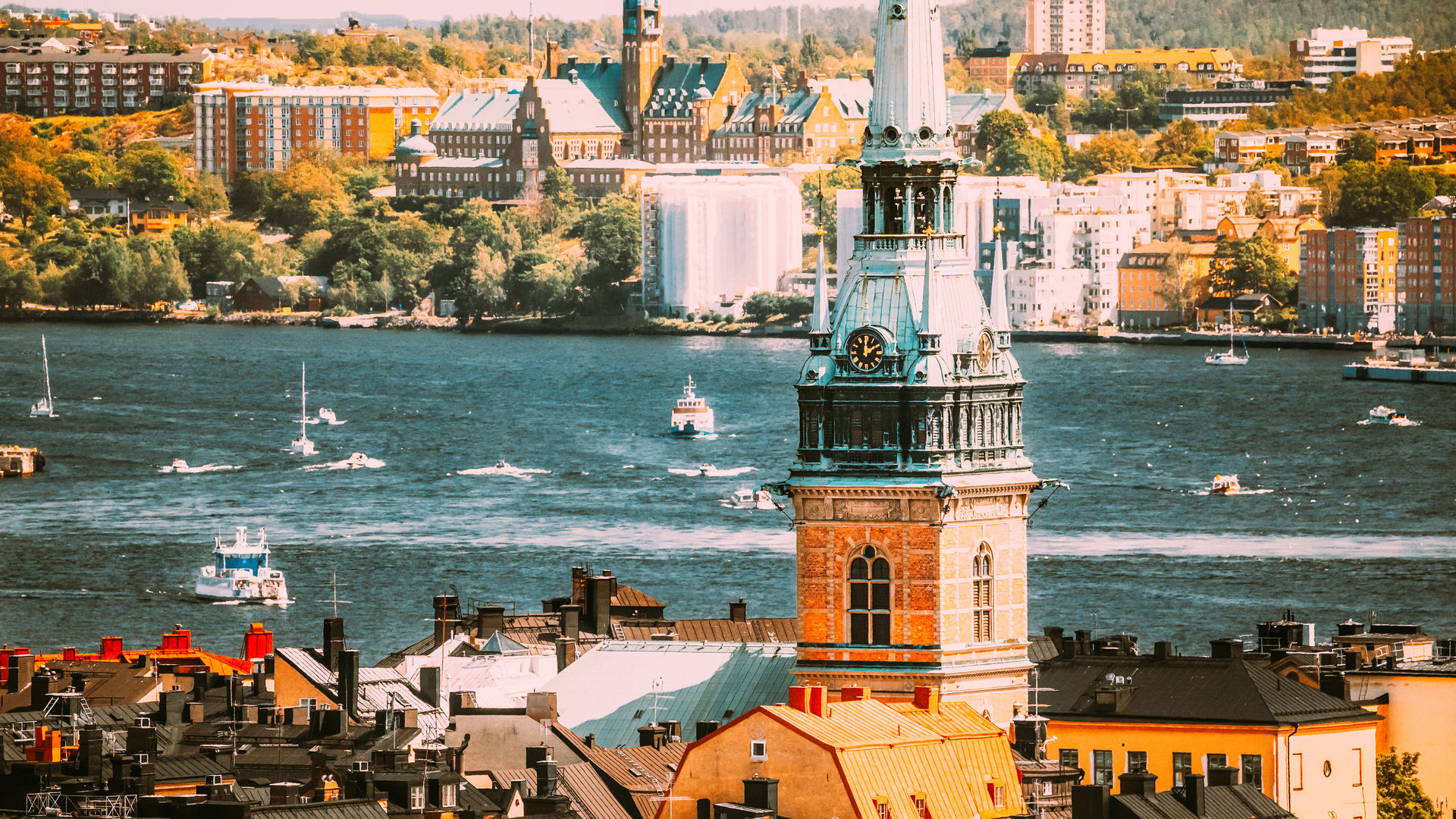 Stockholm's skyline on a summer day